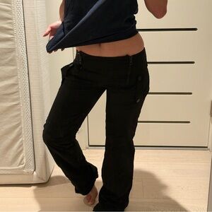 2000s adidas Stella McCartney low rise track pants workout black